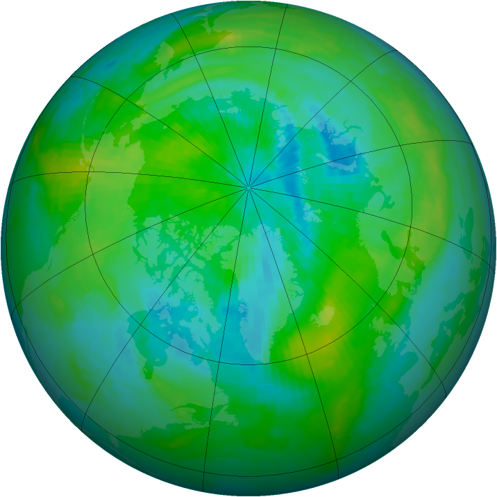Arctic ozone map for 16 September 1987